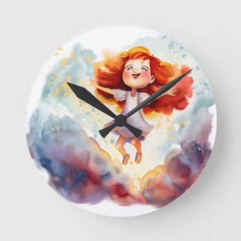 Dancing On A Cloud Nursery Bedroom Clock by Visages at Zazzle