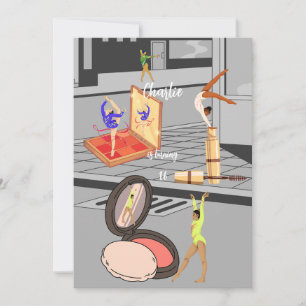 Dancing on a Dusting of Blush birthday Invitation