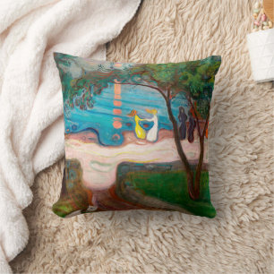 Dancing on a Shore Edvard Munch Throw Pillow
