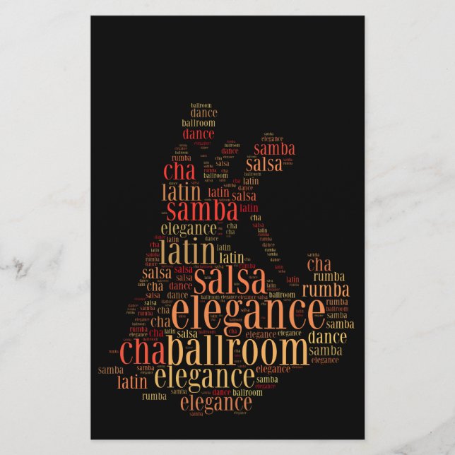 Dancing pair as words cloud design flyer (Front)