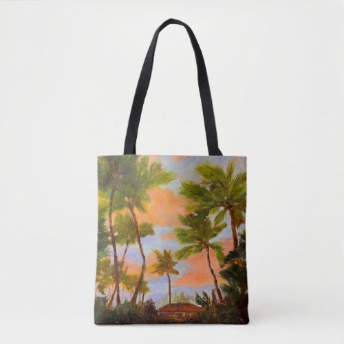 Dancing Palms at Mamas Fishhouse tote bag