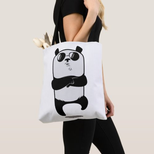 Dancing panda in sunglasses tote bag