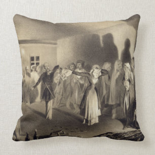 Dancing Party at Kagha-Choura, Dagestan, plate 55 Throw Pillow