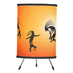 Dancing Party Kokopelli Southwestern Desert Tripod Lamp