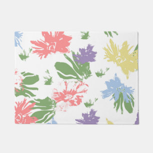 Dancing Pastel Flowers Doormat