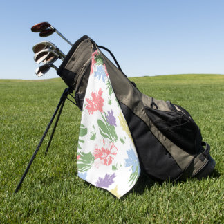 Dancing Pastel Flowers Golf Towel