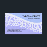 Dancing Pastel Numbers Wave Business Card<br><div class="desc">A simple negative space design using numbers that blend in against an upper white layer. The numbers design demarcate an upper blue layer against its lit purple piece below. Over at the top lies your prestigious name and job title with the contact details near the base of the card. Overleaf,...</div>
