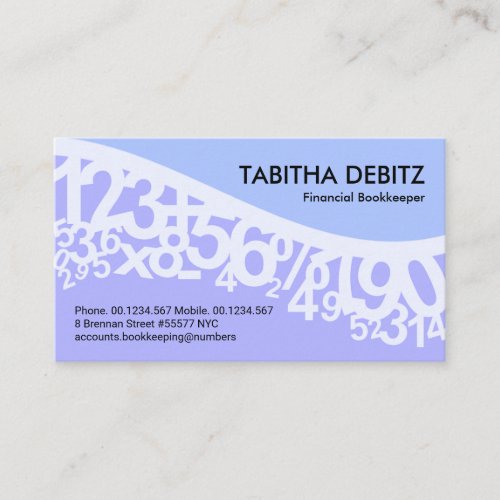 Dancing Pastel Numbers Wave Business Card