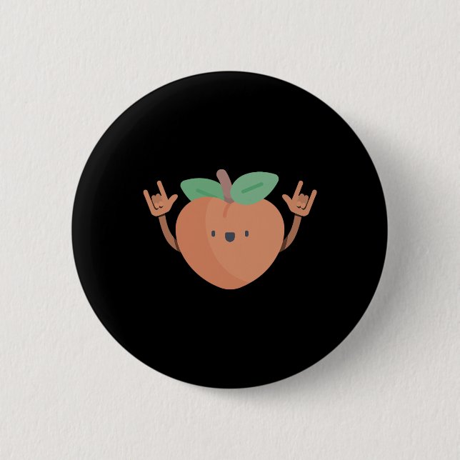 Dancing Peach Funny Dance Fruit Dancer Graphic Tee Button (Front)