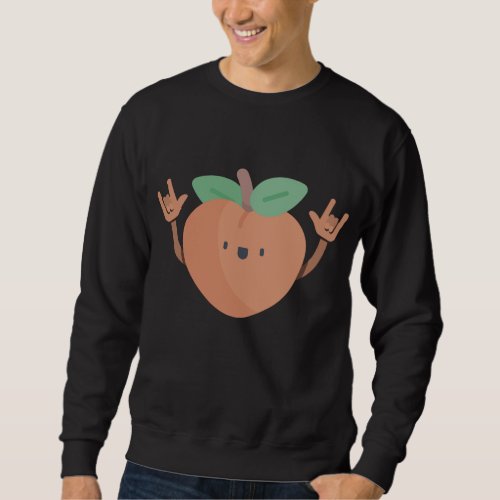 Dancing Peach Funny Summer Fruit Lover Dance Vegan Sweatshirt