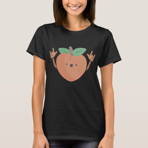 Dancing Peach Funny Summer Fruit Lover Dance Vegan T_Shirt