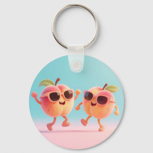 Dancing Peaches Sunglasses Keychain