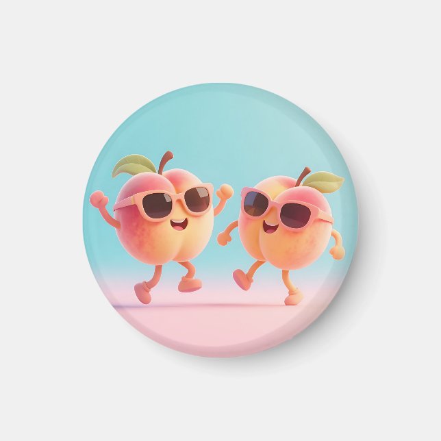 Dancing Peaches Sunglasses Magnet (Front)