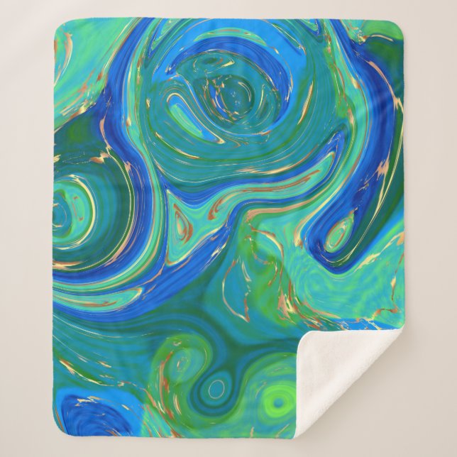 Dancing Peacock Color Celebration Sherpa Blanket (Front)