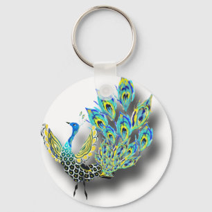 Dancing Peacock Keychain