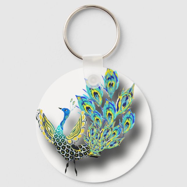 Dancing Peacock Keychain (Front)