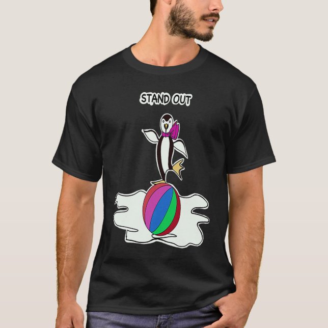 Dancing Penguin Fun Animals T-Shirt (Front)