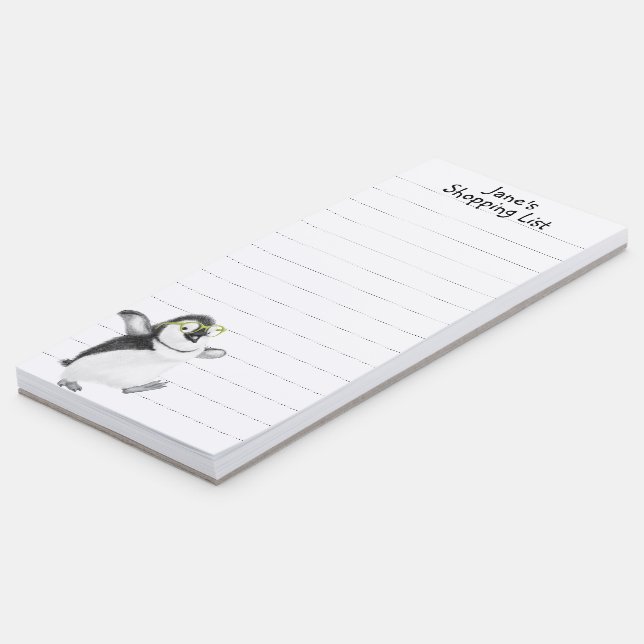 Dancing Penguin  Magnetic Notepad (Angled)