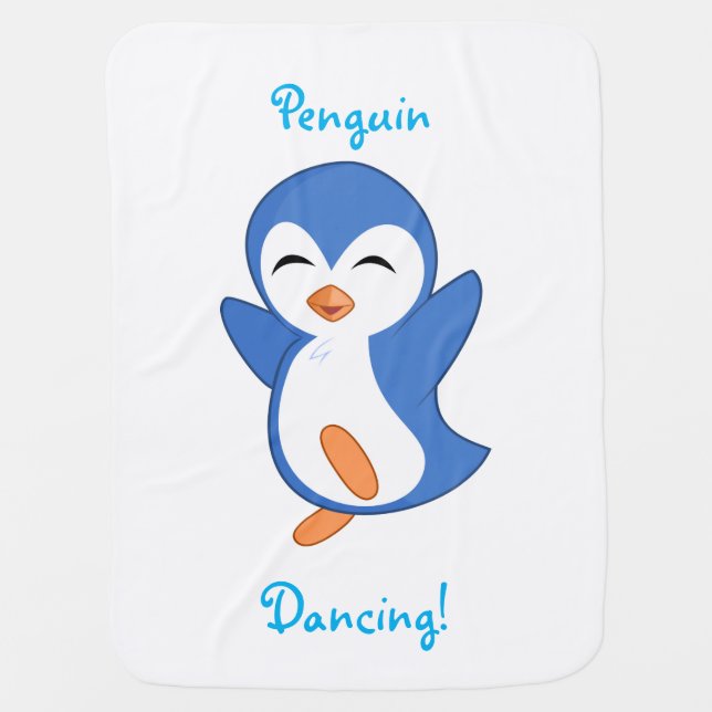 Dancing Penguin Stroller Blanket (Front)