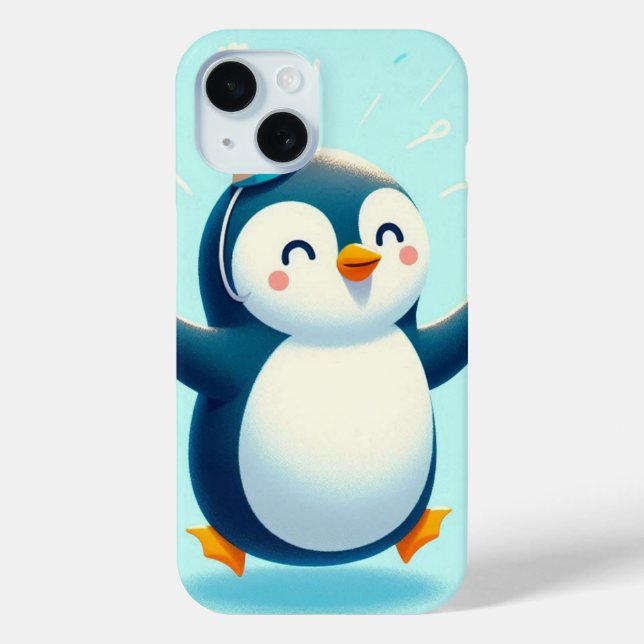 Dancing Penguin with a Party Hat Case-Mate iPhone Case (Back)