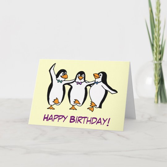 Dancing Penguins Birthday Card | Zazzle.com