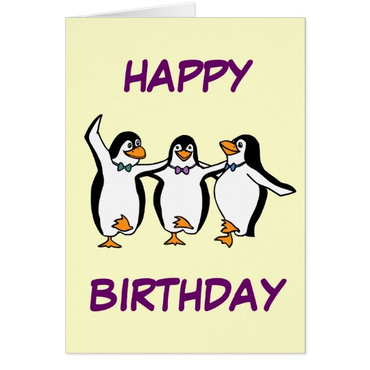 Dancing Penguins Birthday Card | Zazzle