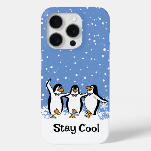 Dancing Penguins Design iPhone 15 Pro Case