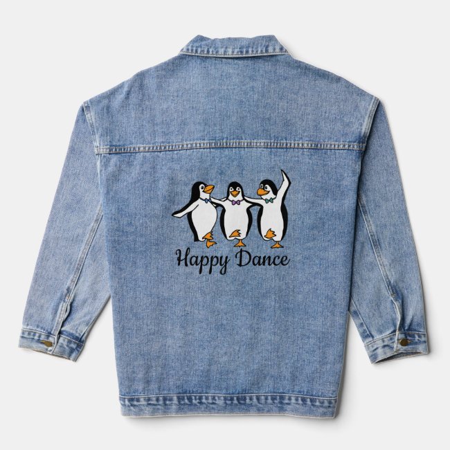 Dancing Penguins Design Denim Jacket