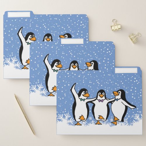 Dancing Penguins Design File Folders Set