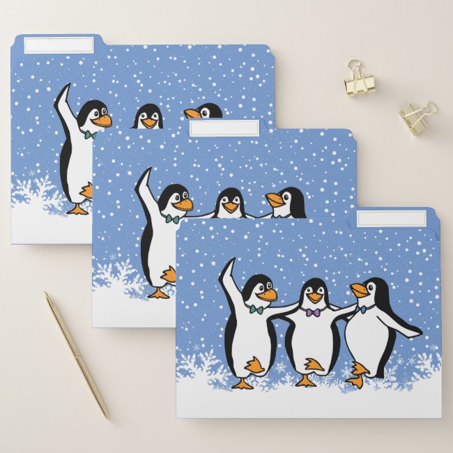 Dancing Penguins Design File Folders Set