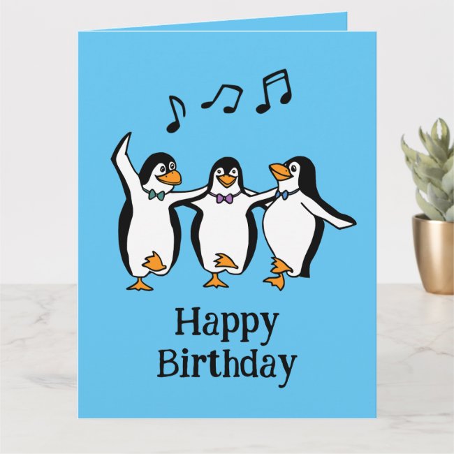 Dancing Penguins Design Greeting Card
