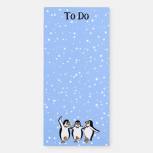 Dancing Penguins Design Magnetic Notepad