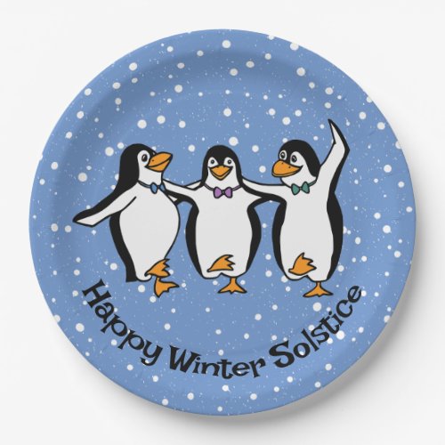 Dancing Penguins Design Paper Plate