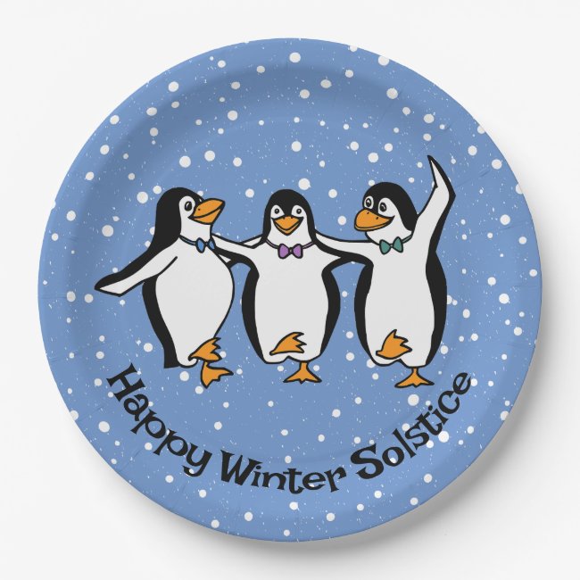 Dancing Penguins Design Paper Plate