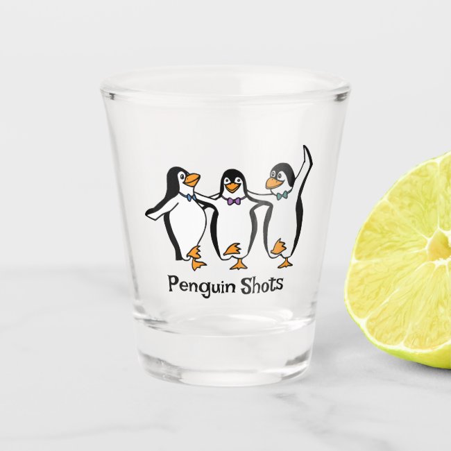 Dancing Penguins Design Shot Glass
