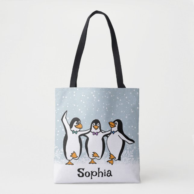 Dancing Penguins Design Tote Bag (Front)