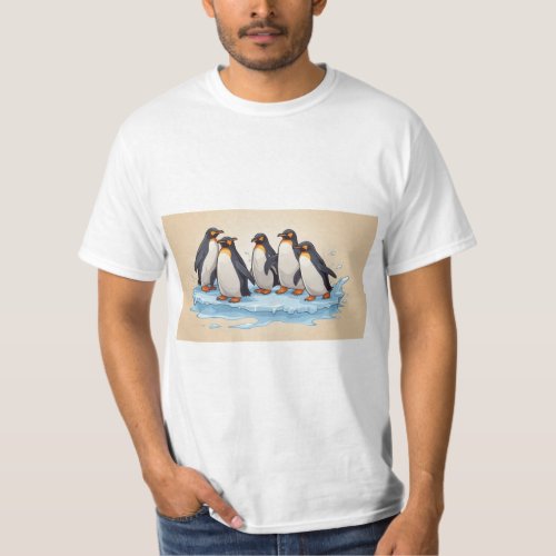 Dancing penguins on iceberg T_Shirt