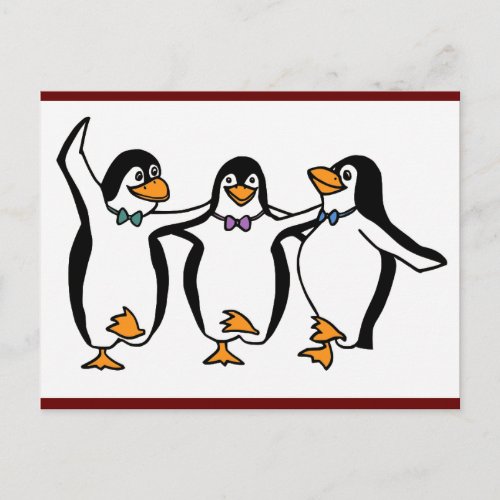 Dancing Penguins Postcard