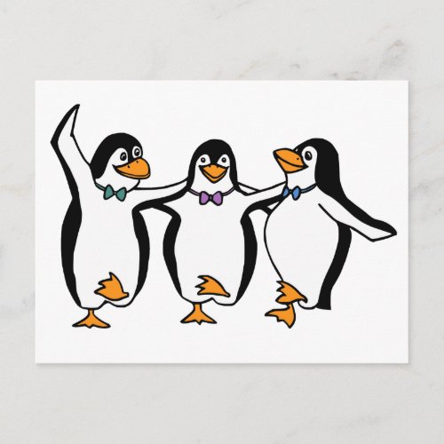 Dancing Penguins Postcard