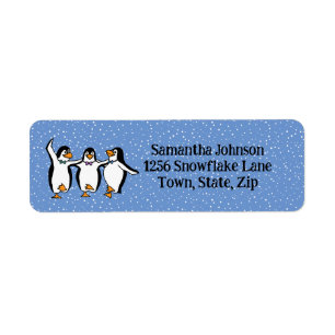 Dancing Penguins Return Address Label