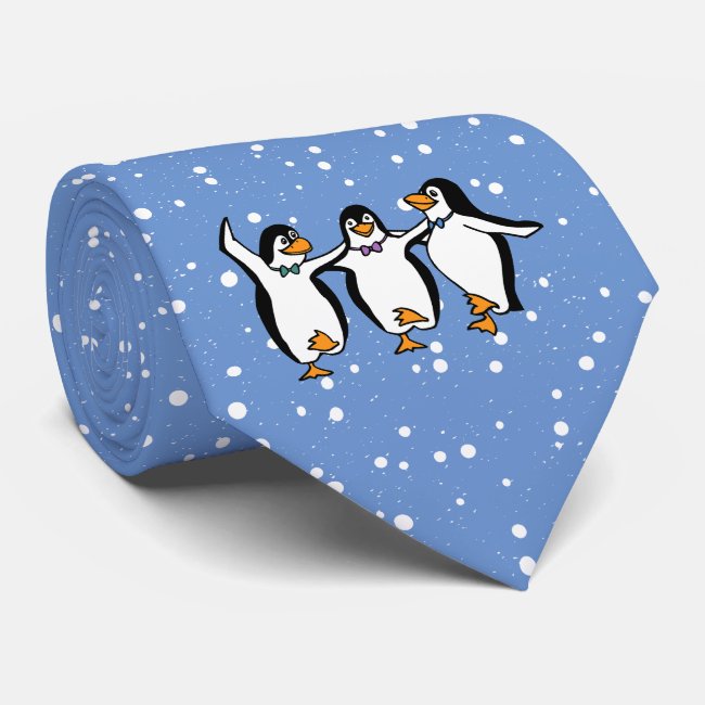 Dancing Penguins Snowy Design