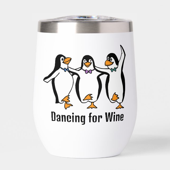 Dancing Penguins Thermal Wine Tumbler (Front)