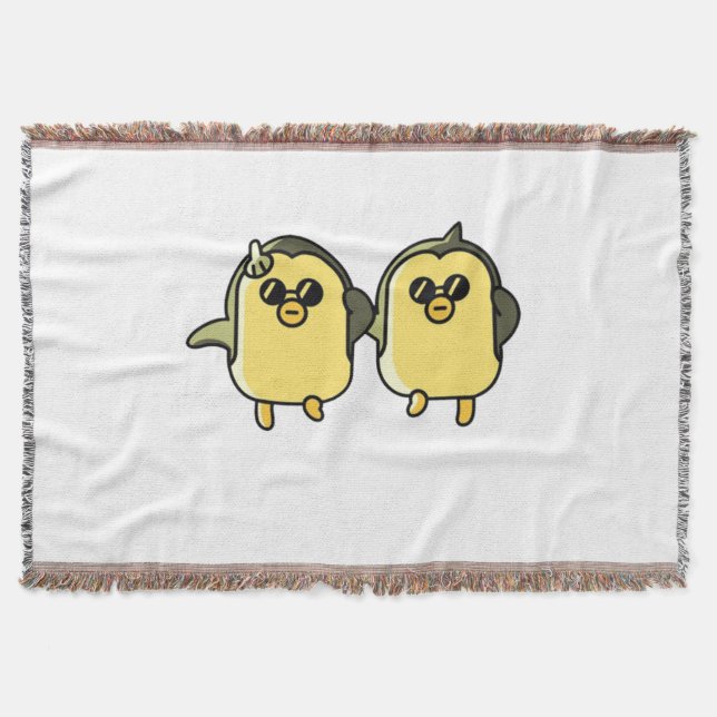 Dancing Penguins Throw Blanket (Front)