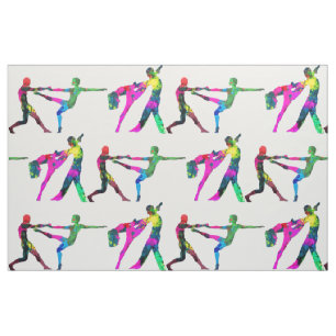 Dancing People Abstract Colors Fabric