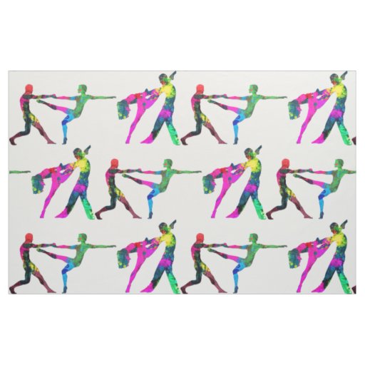 Dancing People Abstract Colors Fabric