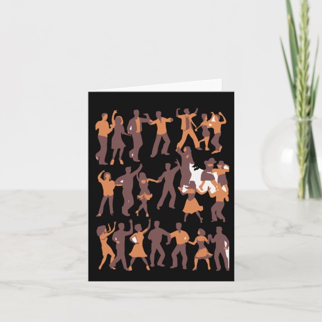 Dancing People Sticker  Card (Front)
