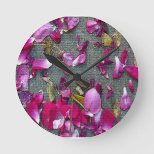 Dancing Petals I Round Clock