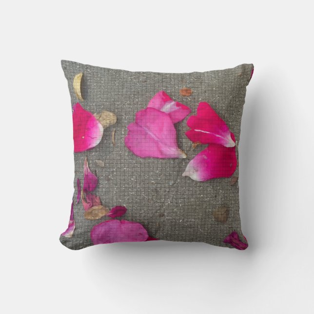 Dancing Petals IV Throw Pillow (Front)