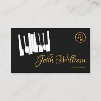 Dancing Piano Keys Minimalist Grand Pianist Business Card by keikocreativecards at Zazzle