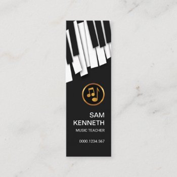 Dancing Piano Keys Music Teacher Mini Business Card by keikocreativecards at Zazzle